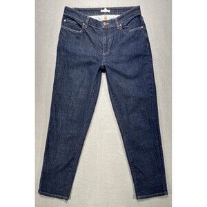 Eileen Fisher Jeans Sz 6 Organic Cotton Stretch Mid Rise Minimalist Preppy Denim